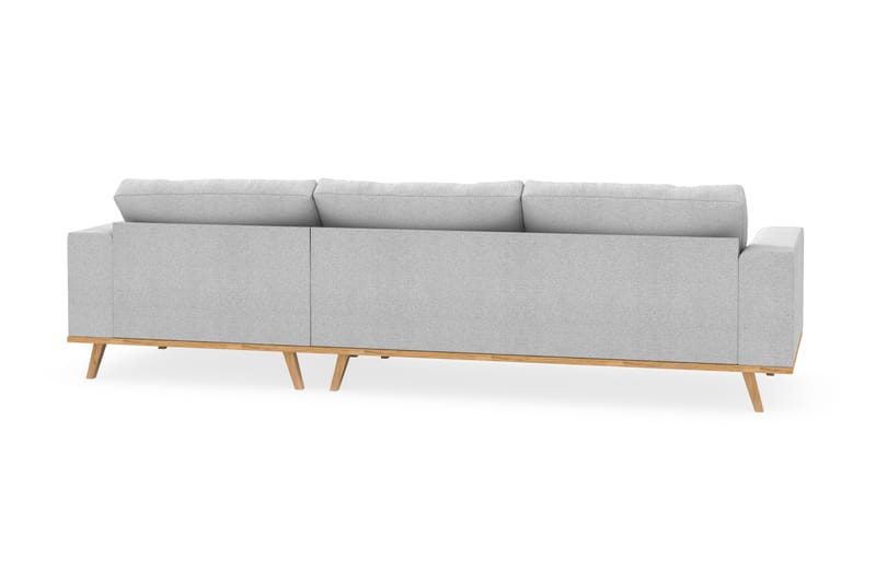 Copenhagen 4-seters Høyrevendt L-formet Divansofa i Stoff - Lys grå - Møbler - Sofaer - Sofaer med sjeselong - 4 seters sofa med divan