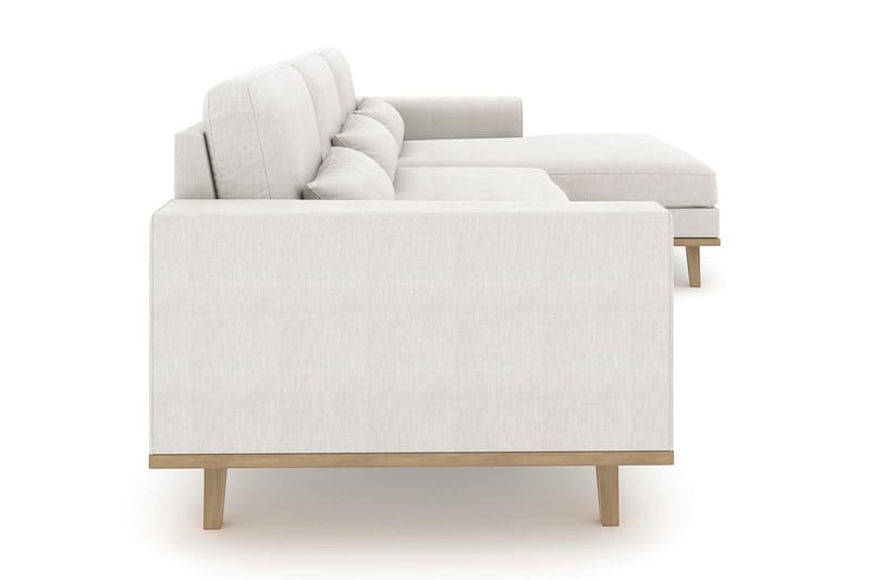 Copenhagen 4-seters Høyrevendt L-formet Divansofa i Stoff - Lys grå - Møbler - Sofaer - Sofaer med sjeselong - 4 seters sofa med divan