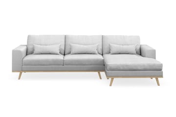Copenhagen 4-seters Høyrevendt L-formet Divansofa i Stoff - Lys grå - Møbler - Sofaer - Sofaer med sjeselong - 4 seters sofa med divan