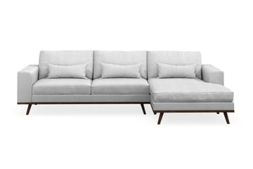 Copenhagen 4-seters Høyrevendt L-formet Divansofa i Stoff - Lys grå - Møbler - Sofaer - Sofaer med sjeselong - 4 seters sofa med divan
