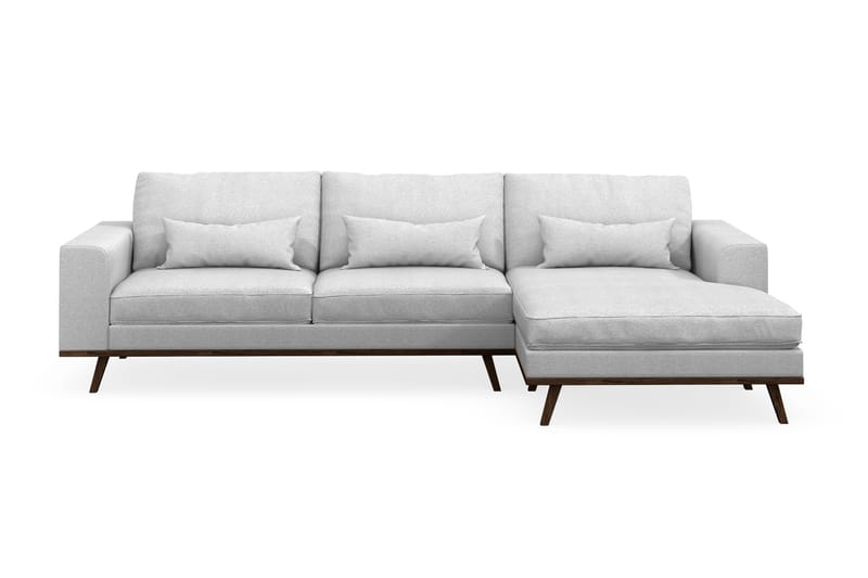 Copenhagen 4-seters Høyrevendt L-formet Divansofa i Stoff - Lys grå - Møbler - Sofaer - Sofaer med sjeselong - 4 seters sofa med divan