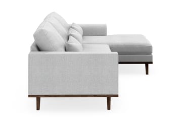 Copenhagen 4-seters Høyrevendt L-formet Divansofa i Stoff - Lys grå - Møbler - Sofaer - Sofaer med sjeselong - 4 seters sofa med divan