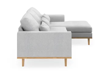 Copenhagen 4-seters Høyrevendt L-formet Divansofa i Stoff - Lys grå - Møbler - Sofaer - Sofaer med sjeselong - 4 seters sofa med divan