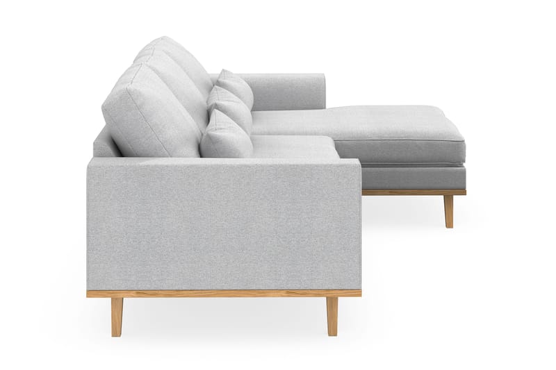Copenhagen 4-seters Høyrevendt L-formet Divansofa i Stoff - Lys grå - Møbler - Sofaer - Sofaer med sjeselong - 4 seters sofa med divan