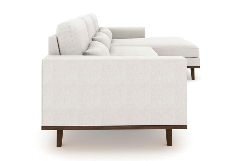 Copenhagen 4-seters Høyrevendt L-formet Divansofa i Stoff - Lys grå - Møbler - Sofaer - Sofaer med sjeselong - 4 seters sofa med divan