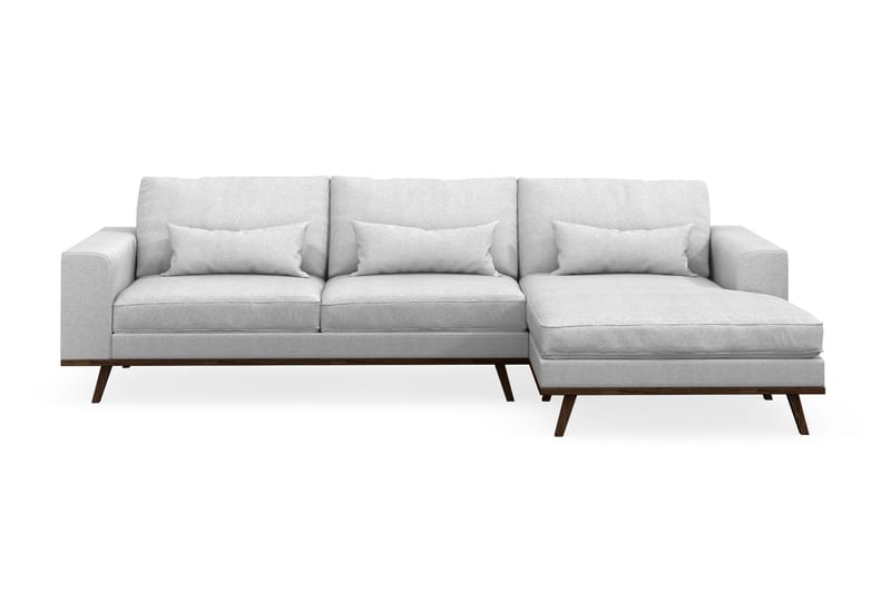 Copenhagen 4-seters Høyrevendt L-formet Divansofa i Stoff - Lys grå - Møbler - Sofaer - Sofaer med sjeselong - 4 seters sofa med divan