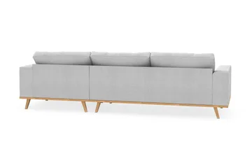 Copenhagen 4-seters Høyrevendt L-formet Divansofa i Stoff - Lys grå - Møbler - Sofaer - Sofaer med sjeselong - 4 seters sofa med divan