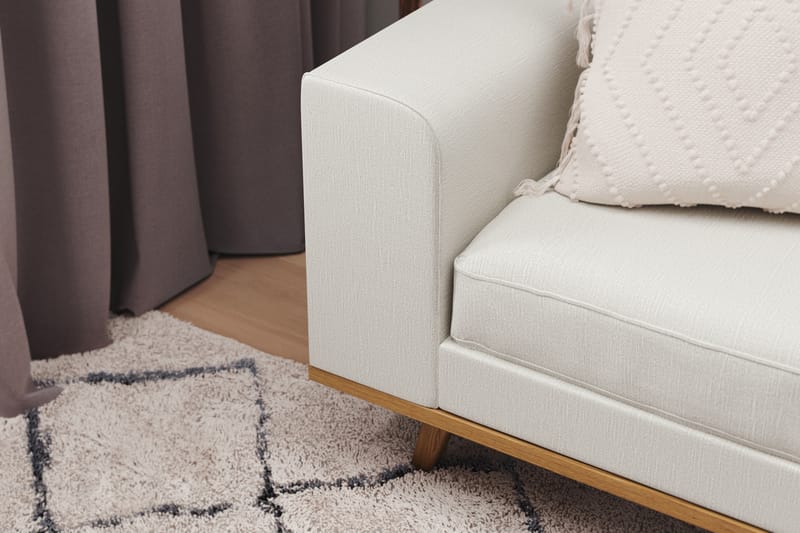 Copenhagen 4-seters Høyrevendt L-formet Divansofa i Stoff - Lys grå - Møbler - Sofaer - Sofaer med sjeselong - 4 seters sofa med divan