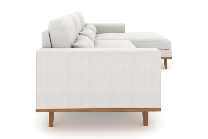Copenhagen 4-seters Høyrevendt L-formet Divansofa i Stoff - Lys grå - Møbler - Sofaer - Sofaer med sjeselong - 4 seters sofa med divan