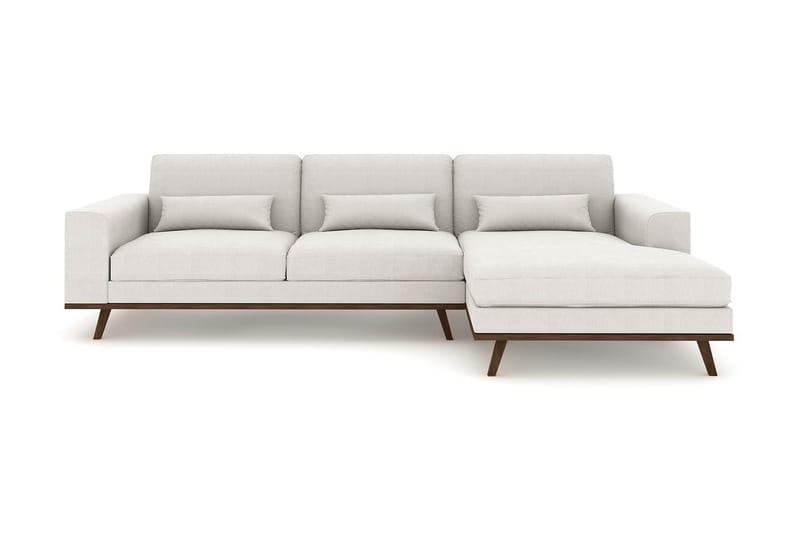 Copenhagen 4-seters Høyrevendt L-formet Divansofa i Stoff - Lys grå - Møbler - Sofaer - Sofaer med sjeselong - 4 seters sofa med divan