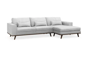 Copenhagen 4-seters Høyrevendt L-formet Divansofa i Stoff - Lys grå - Møbler - Sofaer - Sofaer med sjeselong - 4 seters sofa med divan