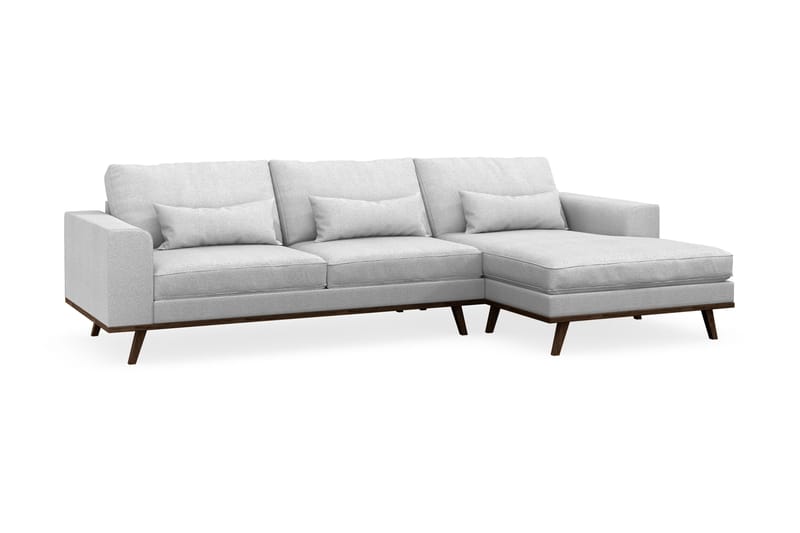 Copenhagen 4-seters Høyrevendt L-formet Divansofa i Stoff - Lys grå - Møbler - Sofaer - Sofaer med sjeselong - 4 seters sofa med divan