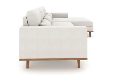 Copenhagen 4-seters Høyrevendt L-formet Divansofa i Stoff - Lys grå - Møbler - Sofaer - Sofaer med sjeselong - 4 seters sofa med divan