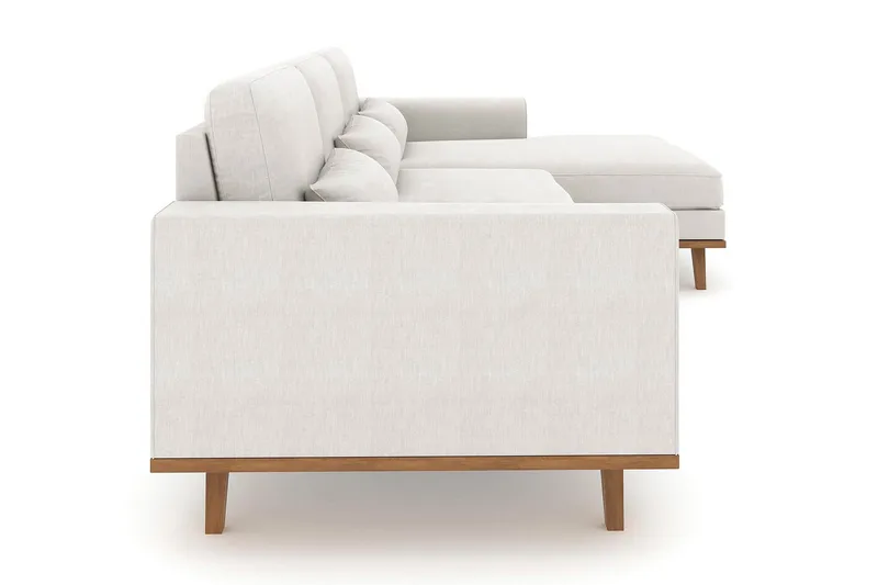 Copenhagen 4-seters Høyrevendt L-formet Divansofa i Stoff - Lys grå - Møbler - Sofaer - Sofaer med sjeselong - 4 seters sofa med divan