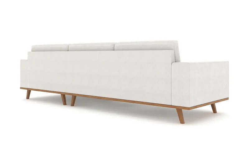 Copenhagen 4-seters Høyrevendt L-formet Divansofa i Stoff - Lys grå - Møbler - Sofaer - Sofaer med sjeselong - 4 seters sofa med divan