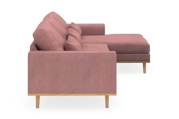 Copenhagen 4-seters Høyrevendt L-formet Divansofa i Stoff - Rosa - Møbler - Sofaer - Sofaer med sjeselong - 4 seters sofa med divan