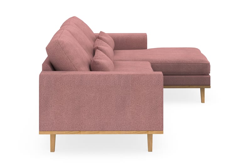 Copenhagen 4-seters Høyrevendt L-formet Divansofa i Stoff - Rosa - Møbler - Sofaer - Sofaer med sjeselong - 4 seters sofa med divan