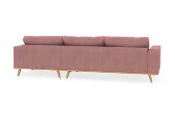 Copenhagen 4-seters Høyrevendt L-formet Divansofa i Stoff - Rosa - Møbler - Sofaer - Sofaer med sjeselong - 4 seters sofa med divan