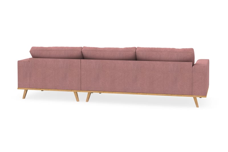 Copenhagen 4-seters Høyrevendt L-formet Divansofa i Stoff - Rosa - Møbler - Sofaer - Sofaer med sjeselong - 4 seters sofa med divan