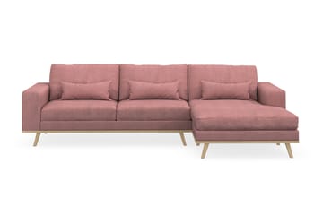 Copenhagen 4-seters Høyrevendt L-formet Divansofa i Stoff - Rosa - Møbler - Sofaer - Sofaer med sjeselong - 4 seters sofa med divan