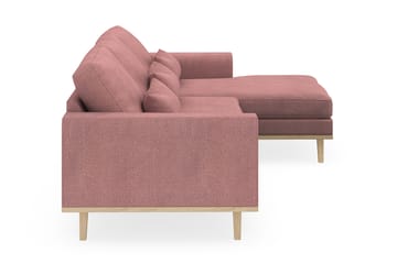 Copenhagen 4-seters Høyrevendt L-formet Divansofa i Stoff - Rosa - Møbler - Sofaer - Sofaer med sjeselong - 4 seters sofa med divan