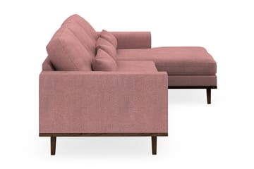 Copenhagen 4-seters Høyrevendt L-formet Divansofa i Stoff - Rosa - Møbler - Sofaer - Sofaer med sjeselong - 4 seters sofa med divan