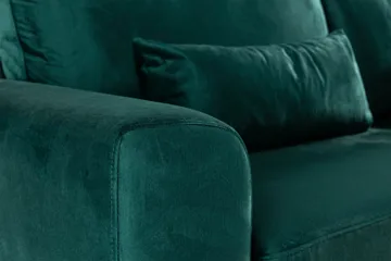 Copenhagen 4-seters Høyrevendt L-formet Sjeselongsofa i Fløyel - Grønn - Møbler - Sofaer - Sofaer med sjeselong - 4 seters sofa med divan