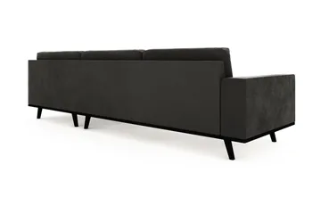 Copenhagen 4-seters Høyrevendt L-formet Sjeselongsofa i Fløyel - Mørk grå - Møbler - Sofaer - Sofaer med sjeselong - 4 seters sofa med divan