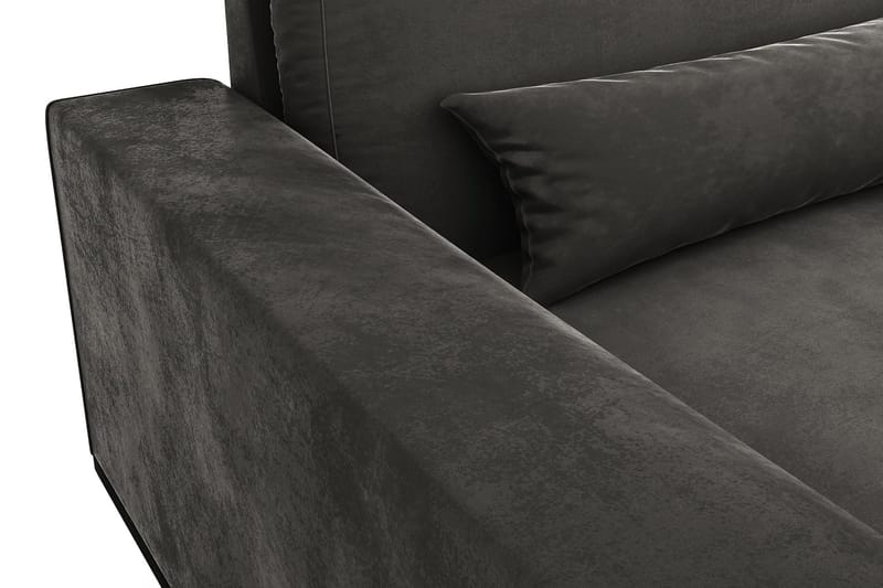 Copenhagen 4-seters Høyrevendt L-formet Sjeselongsofa i Fløyel - Mørk grå - Møbler - Sofaer - Sofaer med sjeselong - 4 seters sofa med divan