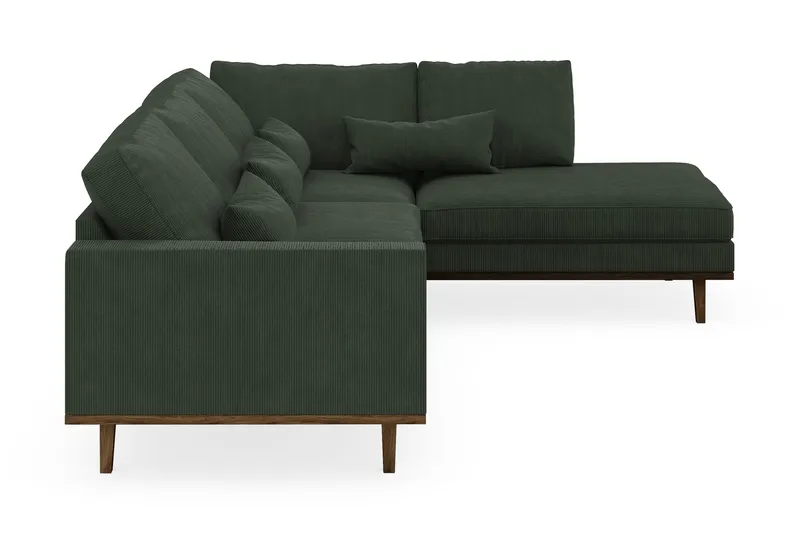 Copenhagen 4-seters Høyrevendt L-formet Sjeselongsofa i Manchester - Mørk grønn - Møbler - Sofaer - Sofaer med sjeselong - 4 seters sofa med divan