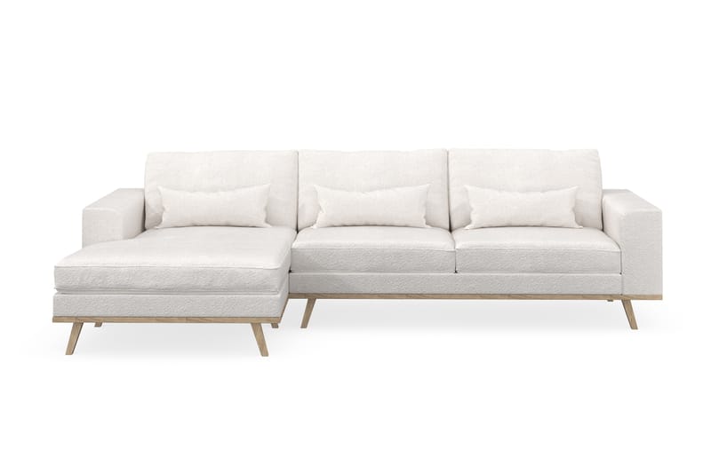 Copenhagen 4-seters Venstrevendt L-formet Divansofa i Bouclé - Hvit - Møbler - Sofaer - Sofaer med sjeselong - 4 seters sofa med divan