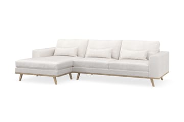 Copenhagen 4-seters Venstrevendt L-formet Divansofa i Bouclé - Hvit - Møbler - Sofaer - Sofaer med sjeselong - 4 seters sofa med divan