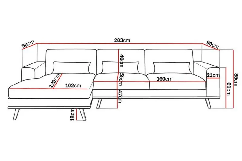 Copenhagen 4-seters Venstrevendt L-formet Divansofa i Bouclé - Hvit - Møbler - Sofaer - Sofaer med sjeselong - 4 seters sofa med divan