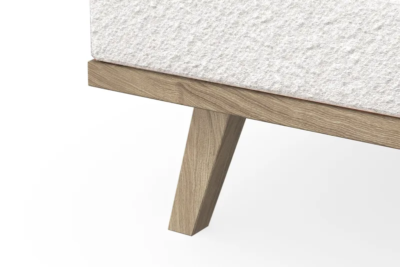 Copenhagen 4-seters Venstrevendt L-formet Divansofa i Bouclé - Hvit - Møbler - Sofaer - Sofaer med sjeselong - 4 seters sofa med divan