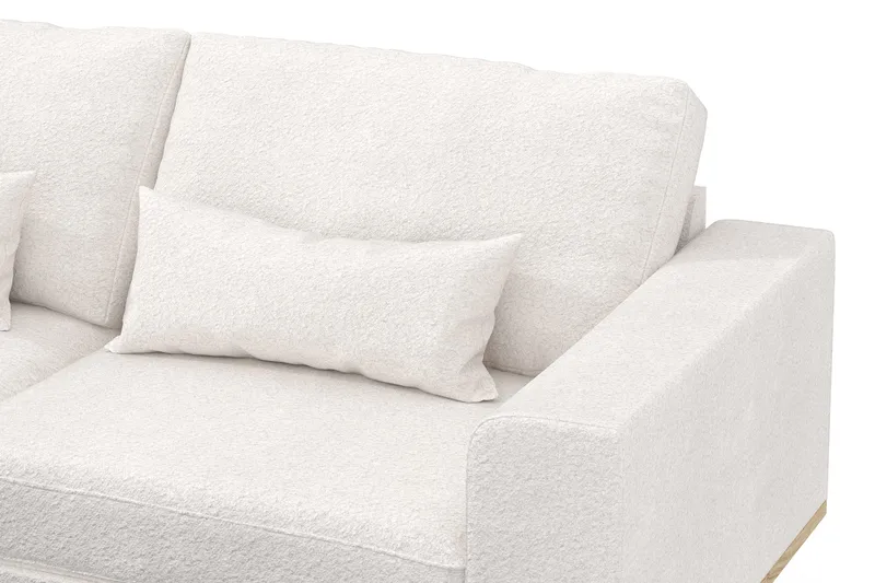 Copenhagen 4-seters Venstrevendt L-formet Divansofa i Bouclé - Hvit - Møbler - Sofaer - Sofaer med sjeselong - 4 seters sofa med divan