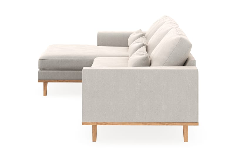 Copenhagen 4-seters Venstrevendt L-formet Divansofa i Fløyel - Kremhvit - Møbler - Sofaer - Sofaer med sjeselong - 4 seters sofa med divan