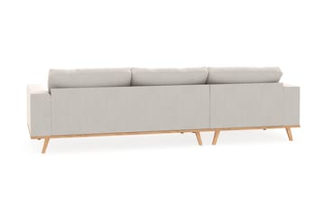 Copenhagen 4-seters Venstrevendt L-formet Divansofa i Fløyel - Kremhvit - Møbler - Sofaer - Sofaer med sjeselong - 4 seters sofa med divan