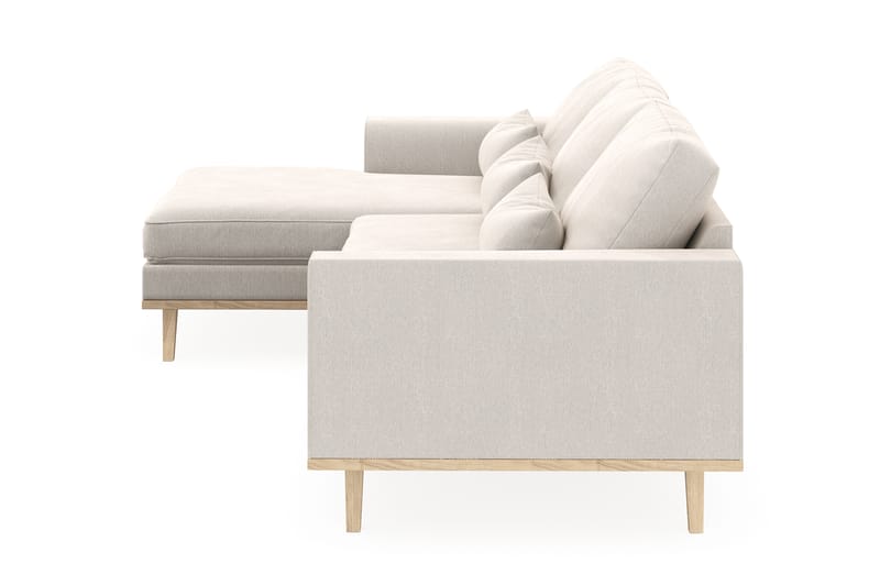 Copenhagen 4-seters Venstrevendt L-formet Divansofa i Fløyel - Kremhvit - Møbler - Sofaer - Sofaer med sjeselong - 4 seters sofa med divan