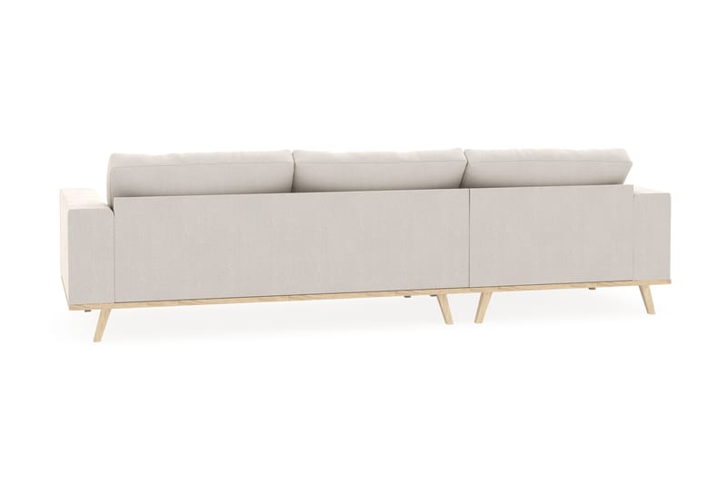 Copenhagen 4-seters Venstrevendt L-formet Divansofa i Fløyel - Kremhvit - Møbler - Sofaer - Sofaer med sjeselong - 4 seters sofa med divan