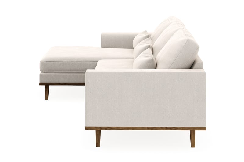 Copenhagen 4-seters Venstrevendt L-formet Divansofa i Fløyel - Kremhvit - Møbler - Sofaer - Sofaer med sjeselong - 4 seters sofa med divan