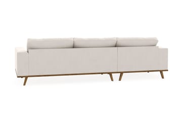 Copenhagen 4-seters Venstrevendt L-formet Divansofa i Fløyel - Kremhvit - Møbler - Sofaer - Sofaer med sjeselong - 4 seters sofa med divan