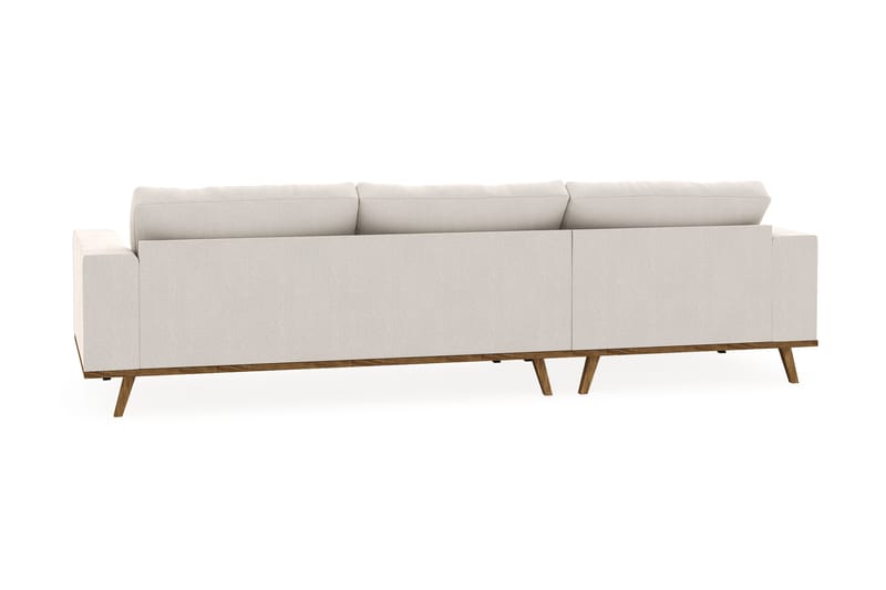 Copenhagen 4-seters Venstrevendt L-formet Divansofa i Fløyel - Kremhvit - Møbler - Sofaer - Sofaer med sjeselong - 4 seters sofa med divan