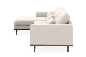 Copenhagen 4-seters Venstrevendt L-formet Divansofa i Fløyel - Kremhvit - Møbler - Sofaer - Sofaer med sjeselong - 4 seters sofa med divan