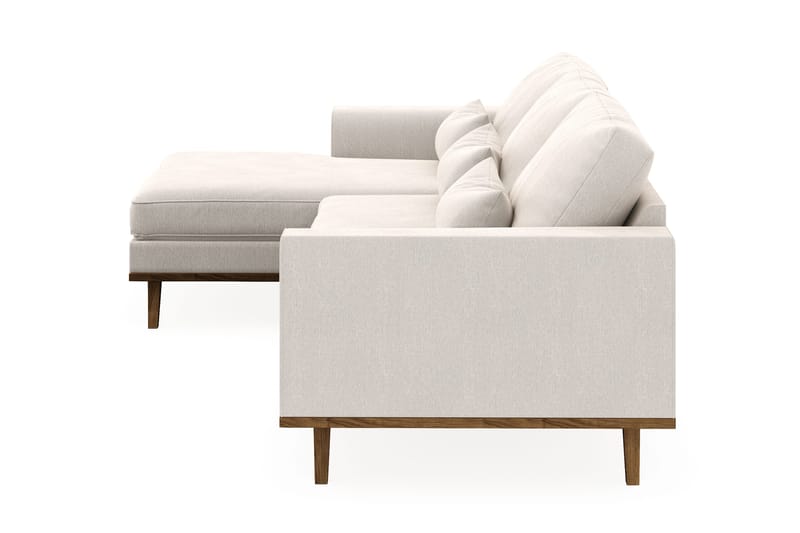 Copenhagen 4-seters Venstrevendt L-formet Divansofa i Fløyel - Kremhvit - Møbler - Sofaer - Sofaer med sjeselong - 4 seters sofa med divan