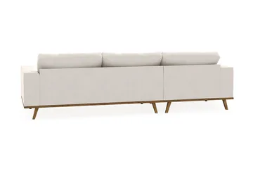 Copenhagen 4-seters Venstrevendt L-formet Divansofa i Fløyel - Kremhvit - Møbler - Sofaer - Sofaer med sjeselong - 4 seters sofa med divan