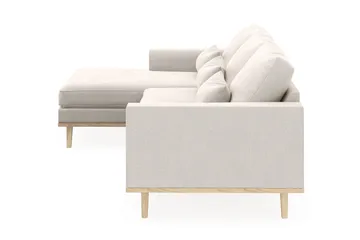 Copenhagen 4-seters Venstrevendt L-formet Divansofa i Fløyel - Kremhvit - Møbler - Sofaer - Sofaer med sjeselong - 4 seters sofa med divan