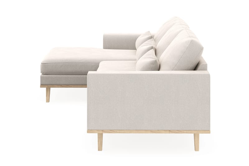 Copenhagen 4-seters Venstrevendt L-formet Divansofa i Fløyel - Kremhvit - Møbler - Sofaer - Sofaer med sjeselong - 4 seters sofa med divan