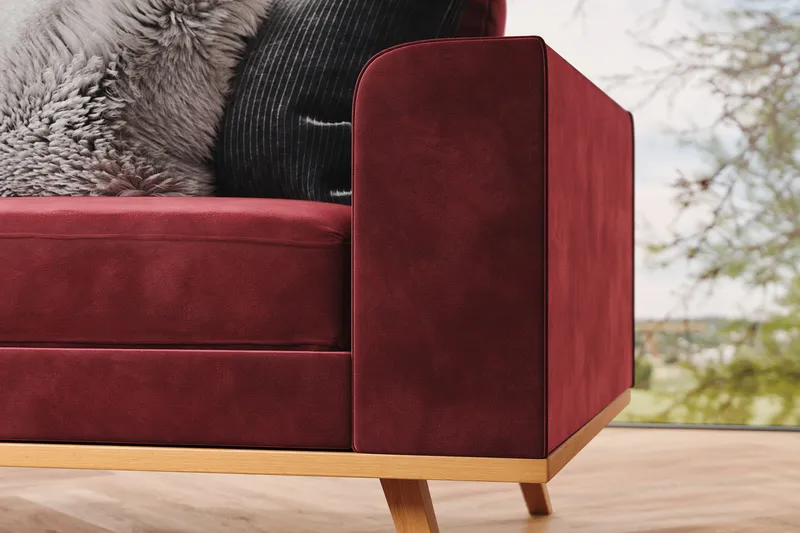 Copenhagen 4-seters Venstrevendt L-formet Divansofa i Fløyel - Lilla - Møbler - Sofaer - Sofaer med sjeselong - 4 seters sofa med divan