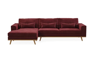 Copenhagen 4-seters Venstrevendt L-formet Divansofa i Fløyel - Lilla - Møbler - Sofaer - Sofaer med sjeselong - 4 seters sofa med divan