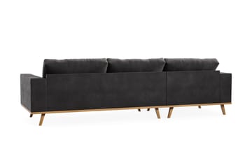 Copenhagen 4-seters Venstrevendt L-formet Divansofa i Fløyel - Mørk grå - Møbler - Sofaer - Sofaer med sjeselong - 4 seters sofa med divan